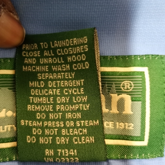 LL Bean Ski Snow Size Medium Light and Dark Blue Colorblock Hooded Ski Snow Coat - Picture 8 of 16